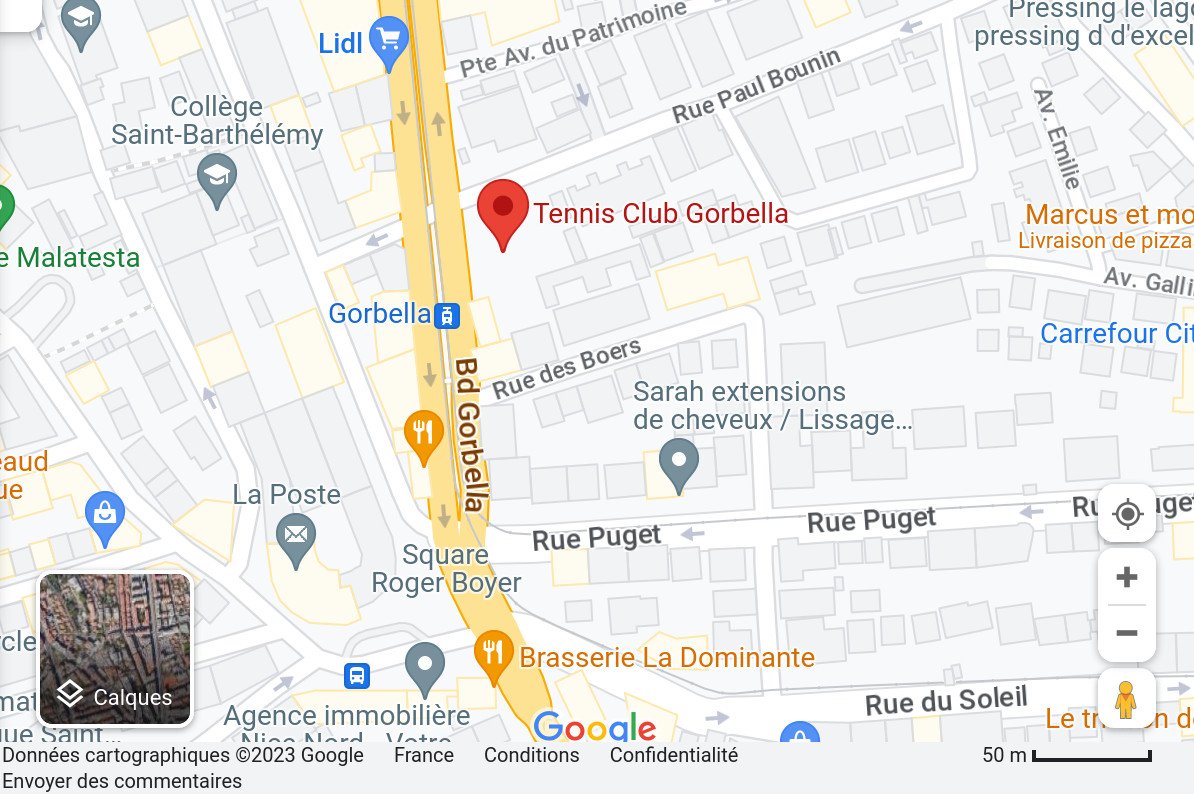 Trouver le TC Gorbella surGoogle Maps
